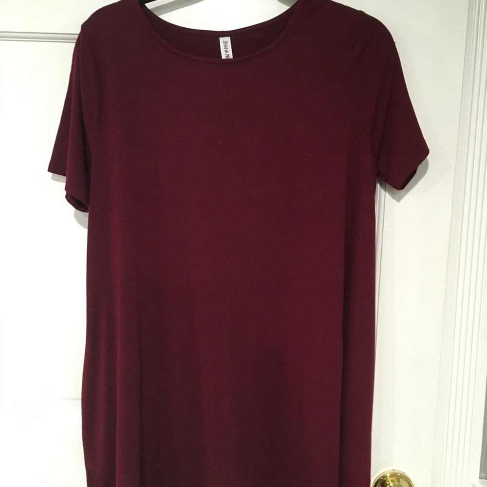 Maroon short sleeve tunic - Jenny Boston